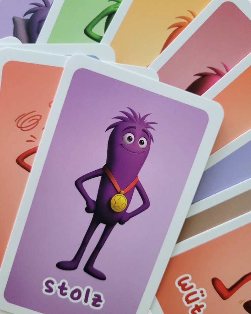 Nahaufnahme einer Vorderseite einer Gefuehlskarte